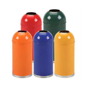 ถังขยะเคลือบสีทรงกลม ฝาโดม ถังขยะ-ORB-081-889-XX-1