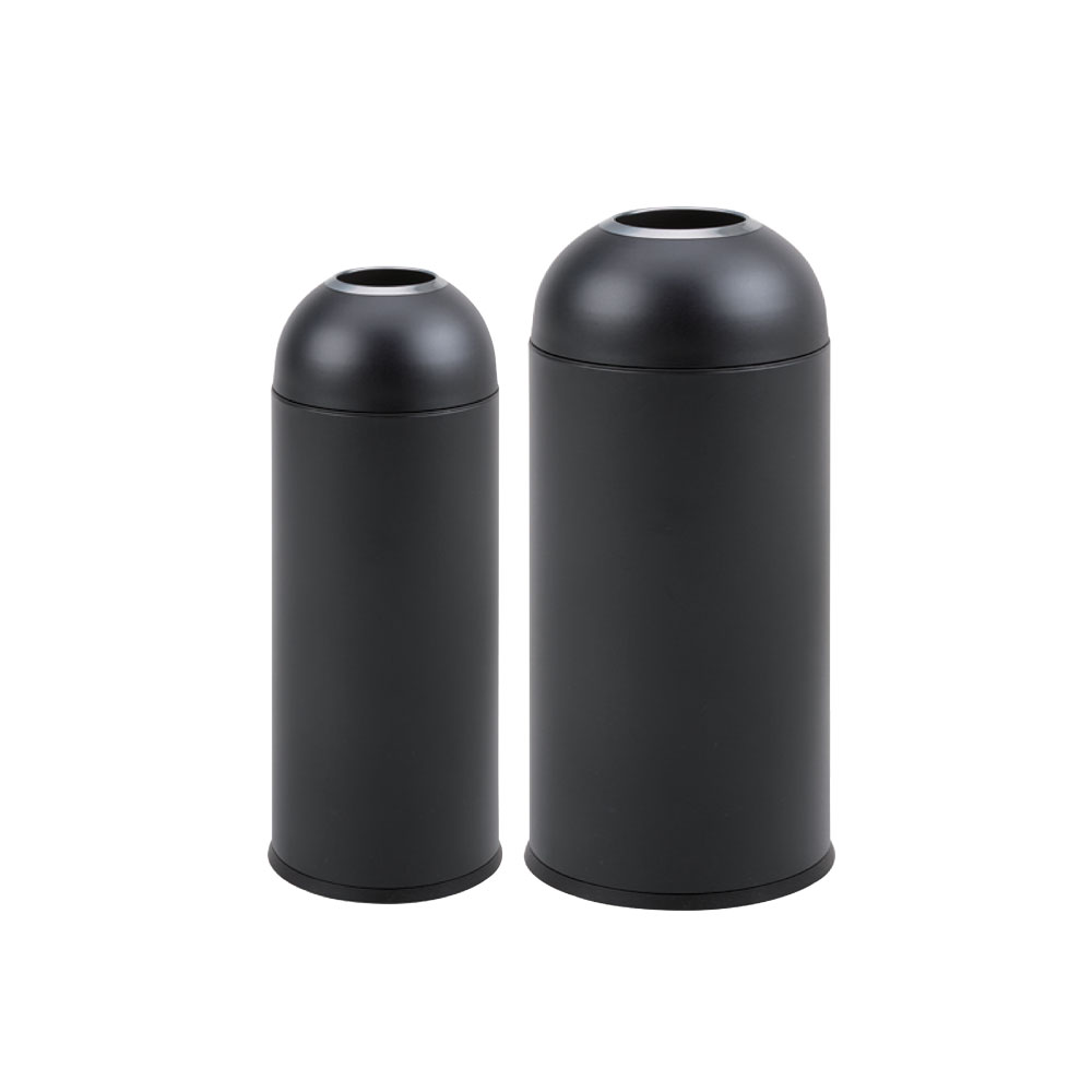 ถังขยะเคลือบสีทรงกลม ฝาโดม สีดำ ถังขยะ-ORB-081-A87-BL