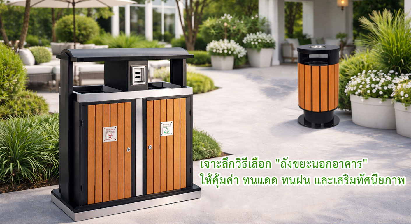 เจาะลึกวิธีเลือก "ถังขยะนอกอาคาร" ให้คุ้มค่า ทนแดด ทนฝน และเสริมทัศนียภาพ