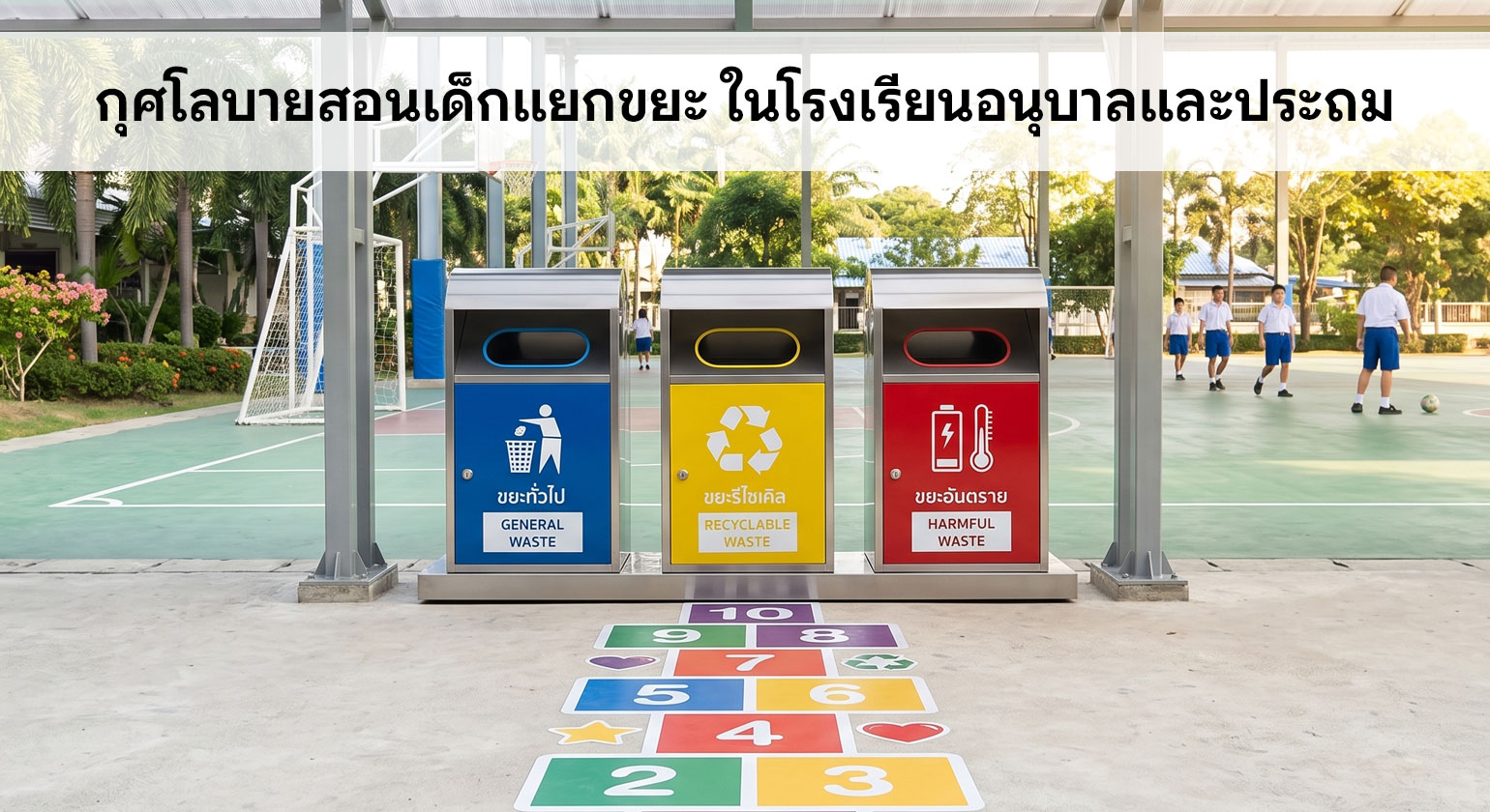 กุศโลบายสอนเด็กแยกขยะ: ไอเดียการจัดวางถังขยะแยกประเภทในโรงเรียนอนุบาลและประถม